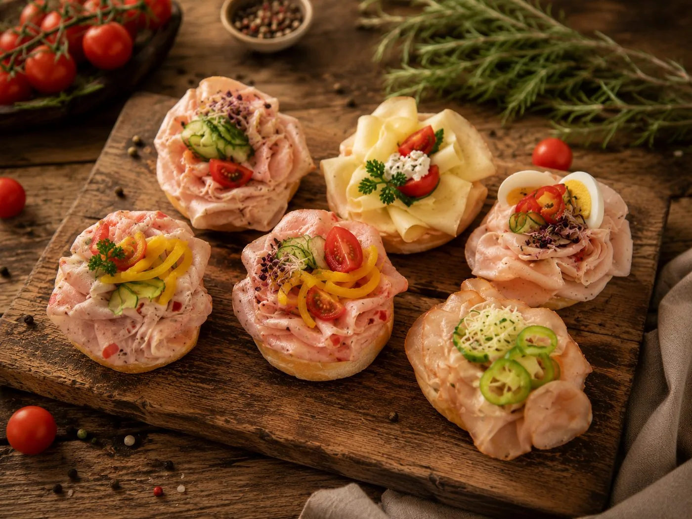 Belegte Gourmetbrötchen